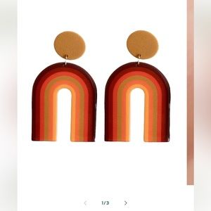 70s Brown Groovy Rainbow Earrings